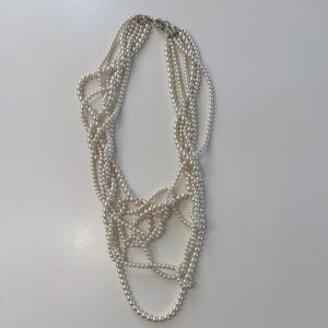 Lee Angel Twisted Multi Layered Pearl Necklace